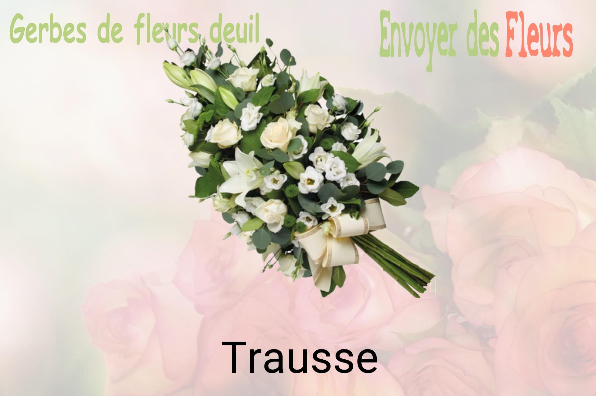 Gerbe de fleurs de deuil livrée à Trausse